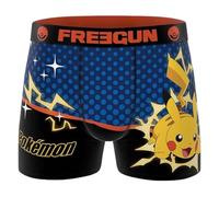 FREEGUN Pokemon Inspired Boxer | for Men | Pikachu Design | Electric Comic Style | Four-Way Stretch, Pikachu, L