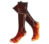 FREEHILL Merino Wool Heated Socks for Men Women, 5000mAh One-Click Control Rechargeable Cold Weather Knee-high Heated Ski Sock (Black, XL)