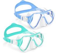 Freela 2 Pack Swim Goggles Kids Swimming Goggles for Kids 6-14 8-12 3-6 4-7 8-14 with Nose Cover Anti Fog 180° Clear View Water Pool Goggles Mask Childrens Boys Girls Toddler Youth 4 5 6 7 8 9 Years