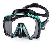 Freela Adult Swim Goggles Mask for Adult Men Women with Nose Cover, Pool Water Beach Swimming Goggles Mask Anti Fog No Leakage, 180° Clear View Low Inner Volume Wide Vision Underwater Green Comfort