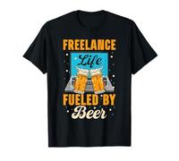 Freelancer Virtual Assistant Freelance Life Fueled by Beer T-Shirt
