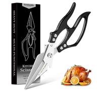Freelander Poultry Shears Heavy Duty Kitchen Scissors for Chicken, Bone, Meat, Fish, Vegetables, Meat Scissors Kitchen Shears Poultry with Non-Slip Handle, Black