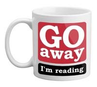 Freelogix Go Away I'm Reading Novelty Bookworm Book Funny Gift Mug