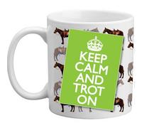 FreeLogix Keep Calm and Trot On Novelty Horse Lover Rider Double Sided Gift Mug