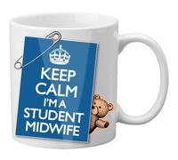 FreeLogix Keep Calm I'm A Student Midwife Safety Pin Bear Teddy Mug - 11oz