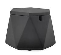 FREELOVE Concrete Ashtray with Lid & Stainless Steel Ashtrays for Cigarettes, Cement Ash Tray Smoking Holder Indoor Smokeless Outdoor Windproof Patio Home Office Cool Decor(Dark Grey, Large)