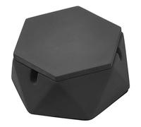 FREELOVE Concrete Ashtray with Lid & Stainless Steel Ashtrays for Cigarettes, Cement Ash Tray Weed Smoking Holder Indoor Smokeless Outdoor Windproof Patio Home Office Cool Decor, Dark Grey A
