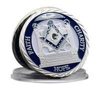 Freemason Brotherhood Commemorative Coin Metal Medal Initiated Passed Raised Proud Challenge Coin