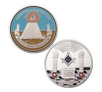 Freemason Master Mason Masonic Freemasonry Commemorative Challenge Coin Gift ( Come with Coin Display Stand Easel)