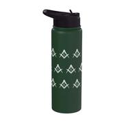 Freemason Symbol Square & Compass Grand Lodge Masonic Stainless Steel Insulated Water Bottle