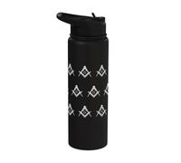 Freemason Symbol Square & Compass Grand Lodge Masonic Stainless Steel Insulated Water Bottle