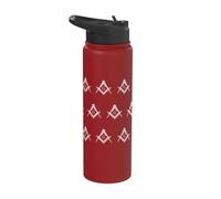 Freemason Symbol Square & Compass Grand Lodge Masonic Stainless Steel Insulated Water Bottle