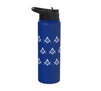 Freemason Symbol Square & Compass Grand Lodge Masonic Stainless Steel Insulated Water Bottle