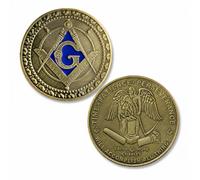 Freemasoner Masonic Challenge Coin, Master Mason Blue Lodge Freemason Token