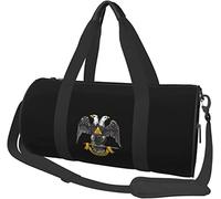 Freemasonry and Scottish Rite Travel Luggage Duffel Bag Sports Rolling Foldable Duffel Bag, Black