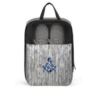 Freemasonry Large Capacity Travel Shoe Bags with Zipper Masonic Vintage Shoe Storage Organizer with Handle for Men Women Travel and Daily(A9)