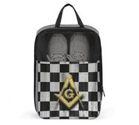 Freemasonry Large Capacity Travel Shoe Bags with Zipper Masonic Vintage Shoe Storage Organizer with Handle for Men Women Travel and Daily(A10)