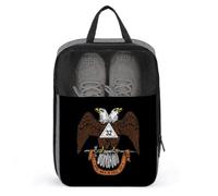 Freemasonry Large Capacity Travel Shoe Bags with Zipper Masonic Vintage Shoe Storage Organizer with Handle for Men Women Travel and Daily(A29)