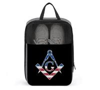 Freemasonry Large Capacity Travel Shoe Bags with Zipper Masonic Vintage Shoe Storage Organizer with Handle for Men Women Travel and Daily(A35)