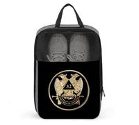 Freemasonry Large Capacity Travel Shoe Bags with Zipper Masonic Vintage Shoe Storage Organizer with Handle for Men Women Travel and Daily(A24)