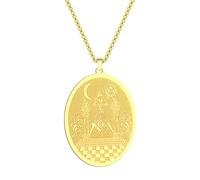 Freemasonry Mason Pendant Masonic Symbol Necklace For Man Women Twin Pillars Boaz And Jachin Charm Chain Stainless Steel Jewelry Gift for Him (208G)