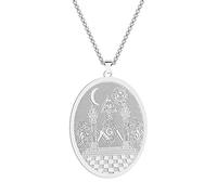 Freemasonry Mason Pendant Masonic Symbol Necklace For Man Women Twin Pillars Boaz And Jachin Charm Chain Stainless Steel Jewelry Gift for Him (208S)