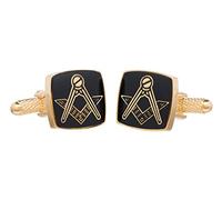 Freemasonry Masonic Black Square and Compass Cufflinks presented In Onyx Art Box