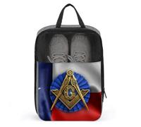Freemasonry Masonic Large Capacity Waterproof Shoe Bags for Storage Travel Shoe Bags for Packing Durable Lightweight Foldable Shoe Organizer(A16)