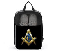 Freemasonry Masonic Large Capacity Waterproof Shoe Bags for Storage Travel Shoe Bags for Packing Durable Lightweight Foldable Shoe Organizer(A27)