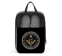Freemasonry Masonic Large Capacity Waterproof Shoe Bags for Storage Travel Shoe Bags for Packing Durable Lightweight Foldable Shoe Organizer(A13)