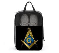 Freemasonry Masonic Large Capacity Waterproof Shoe Bags for Storage Travel Shoe Bags for Packing Durable Lightweight Foldable Shoe Organizer(A30)