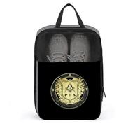 Freemasonry Masonic Large Capacity Waterproof Shoe Bags for Storage Travel Shoe Bags for Packing Durable Lightweight Foldable Shoe Organizer(A24)