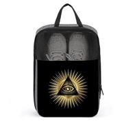 Freemasonry Masonic Large Capacity Waterproof Shoe Bags for Storage Travel Shoe Bags for Packing Durable Lightweight Foldable Shoe Organizer(A10)