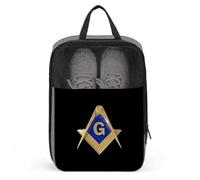 Freemasonry Masonic Large Capacity Waterproof Shoe Bags for Storage Travel Shoe Bags for Packing Durable Lightweight Foldable Shoe Organizer(A5)