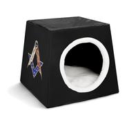 Freemasonry Masonic Retro Soft Durable Pet Kennel Portable Indoor Dog Cat Pet Bed Three Ways To Use It(Style10)