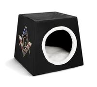 Freemasonry Masonic Retro Soft Durable Pet Kennel Portable Indoor Dog Cat Pet Bed Three Ways To Use It(Style25)