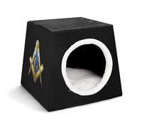 Freemasonry Masonic Retro Soft Durable Pet Kennel Portable Indoor Dog Cat Pet Bed Three Ways To Use It(Style4)