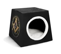 Freemasonry Masonic Retro Soft Durable Pet Kennel Portable Indoor Dog Cat Pet Bed Three Ways To Use It(Style22)