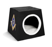 Freemasonry Masonic Retro Soft Durable Pet Kennel Portable Indoor Dog Cat Pet Bed Three Ways To Use It(Style1)