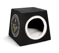 Freemasonry Masonic Retro Soft Durable Pet Kennel Portable Indoor Dog Cat Pet Bed Three Ways To Use It(Style2)