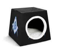 Freemasonry Masonic Retro Soft Durable Pet Kennel Portable Indoor Dog Cat Pet Bed Three Ways To Use It(Style24)