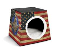 Freemasonry Masonic Retro Soft Durable Pet Kennel Portable Indoor Dog Cat Pet Bed Three Ways To Use It(Style8)