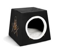 Freemasonry Masonic Vintage Pet Tent-Soft Bed For Dog Cat Cozy Washable Pet Bed Warm Luxury Kennel With Slip-Resistant Bottom(Style1)