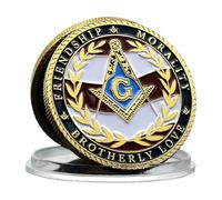 Freemasonry Military Veteran Challenge Coin - Brotherhood, Morality & Courage Emblem