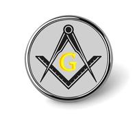 Freemasonry Round Brooch Pins Badge Printed Button Tie Lapel Backpack Pin Decoration for Women Men