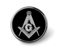 Freemasonry Sign Round Brooch Pins Badge Printed Button Tie Lapel Backpack Pin Decoration for Women Men