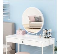 Freending LED Vani Mirror - Round Black Makeup Mirror with 3 Color Temperatures 40cm Light Up Dressing Table Mirror White 60cm - t for Beau & Grooming