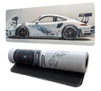 FreeNook White Ukiyo-e Style Sports Car Anime Mouse Pad, Mouse Pad Gaming Mousepad,Large Mousepads with Non-Slip Rubber Base,Suitable for School,Office,Home,31.5 x 15.7 Inch