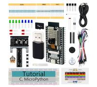 Freenove ESP32 Kit Dev CAM Board Basic Starter Kit, Dual-core 32-bit 240 MHz Microcontroller, Onboard Camera WiFi+BT, 400-Page Detailed Tutorial, Python C Code, 58 Projects, 141 Items