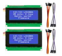 Freenove I2C IIC LCD 2004 Display Serial 20x4 Screen (2 Pack) | Compatible with Arduino Nano Raspberry Pi Pico ESP32 Development Board